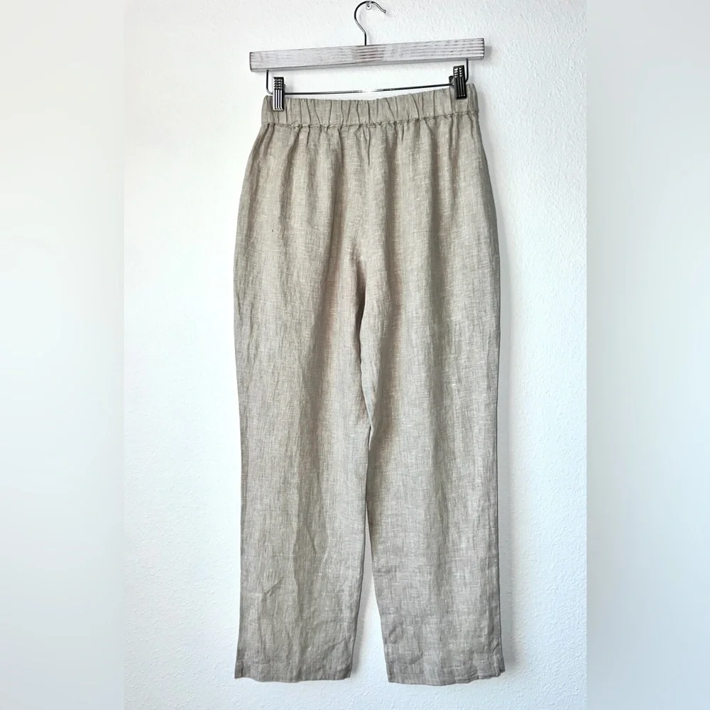 NWT Quince 100% European Linen Tapered Ankle Pants Flax Beach Vacation Resort XS